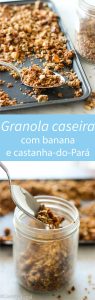 Granola caseira com banana tem o sabor do bolo de banana, e fica pronta em menos de 30 minutos. Com muitas fibras, vitaminas, minerais.
