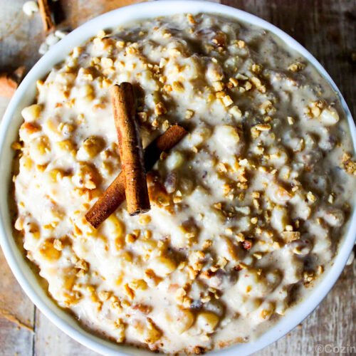 Receita fácil de canjica cremosa com leite condensado perfeita. Essa versão é feita na panela de pressão e vai poucos ingredientes.